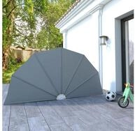 vidaXL Sichtschutzf&auml;cher Faltbarer Terrassen-Seitenf&auml;cher Grau 160 cm