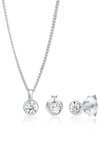 Elli Schmuckset Basic Solit&auml;r 925 Sterling Silber, mit Kristallen von Swarovski&reg;