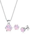 Elli Schmuckset 925 Sterling Silber, mit Kristallen von Swarovski&reg; rosa