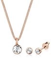 Elli Schmuckset Kette Stecker Wei&szlig; 925 Sterling Silber, mit Kristallen von