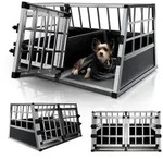 Juskys Tierreisebox Alu-Hundetransportbox in 4 versch. Gr&ouml;&szlig;en: M, L, L-X, XL, Auto