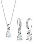 Elli Schmuckset Ohrh&auml;nger Anh&auml;nger mit Zirkonia Tropfen aus 925 Sterling...