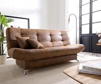 DELIFE Schlafsofa Viola, Braun 190x90 cm mit Bettkasten Schlaffunktion Schlafsofa