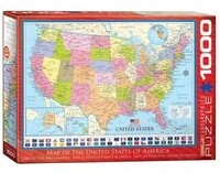 EUROGRAPHICS Puzzle Karte der Vereinigten Staaten von Amerika, 1000 Puzzleteile