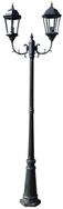 vidaXL Au&szlig;en-Stehlampe Gartenlaterne 2-flammig 230 cm Dunkelgr&uuml;n/Schwarz Aluminium