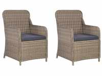 vidaXL Garden chairs with cushions 2 Units rattan (44147)