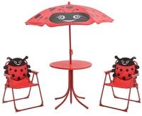 vidaXL Gartenlounge-Set 3-tlg. Garten-Bistro-Set f&uuml;r Kinder mit Sonnenschirm...