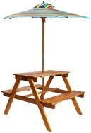 vidaXL Kindertisch Kinder-Picknicktisch mit Sonnenschirm 79x90x60 cm nholz