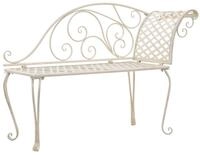 vidaXL Gartenbank Garten-Chaiselongue 128 cm Metall Antik Wei&szlig; (1-St)