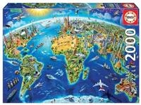 Educa Puzzle Puzzle Karte der Weltdenkm&auml;ler 2000 Teile, Puzzleteile