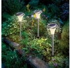 esotec LED Gartenleuchte 3er Set Solar Stableuchten Capri H=34 DUO COLOR 6500K 2800K