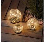 esotec LED Kugelleuchte Echtglas Leuchtkugeln GOLDEN BALLS D=15+12+10cm 3000K