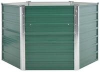 vidaXL Hochbeet, Garten-Hochbeet Verzinkter Stahl 129x129x77 cm Gr&uuml;n