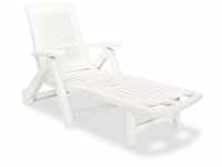 vidaXL Plastic Lounger with Footrest (43586) White
