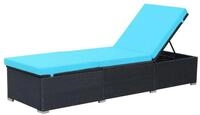 vidaXL Gartenliege vidaXL Sonnenliege mit Auflage Poly Rattan Schwarz