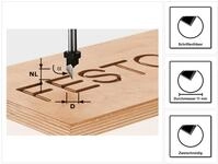FESTOOL Fr&auml;ser-Set Schriftenfr&auml;ser HS S8 D11/60&deg; 11 mm Durchmesser 8 mm Schaft