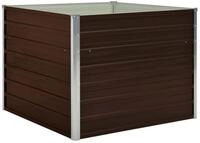 vidaXL Hochbeet, Kr&auml;uterhochbeet Braun 100 x 100 x 77 cm Verzinkter Stahl