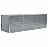 vidaXL Hochbeet, Garten-Hochbeet Verzinkter Stahl 240x80x77 cm Grau