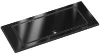 Evoline schwarz Glas - versenkbare Einbau-Steckerleiste 2 Steckdosen und USB A