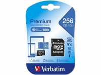 Verbatim Premium Micro SDXC 256GB C10/U1 + Adapter micro SDXC Speicherkarte