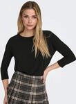 3/4-Arm-Shirt ONLY "ONLGLAMOUR 3/4 TOP JRS NOOS", Damen, Gr. XS, schwarz, Jersey,