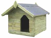 vidaXL Hundehütte mit Dach Imprägniertes Kiefernholz 74 x 78,5 x 61,5 cm