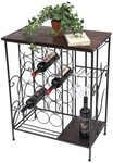 DanDiBo Weinregal mit Ablage 12977 Flaschenregal mit Glashalter 83 cm Braun...