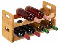 Relaxdays Weinregal, platzsparende Weinablage für 8 Flaschen, quer,...