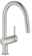 Grohe K&uuml;chenarmatur Minta, C-Auslauf herausziehbare Brause, Laminarstrahl