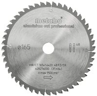 metabo Kreiss&auml;geblatt, "aluminium cut - professional", 165 x 20 mm, Z&auml;hnezahl...
