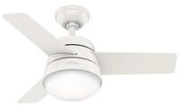 Hunter Deckenventilator Deckenventilator Finley S Wei&szlig; mit Licht & Fernbedienung