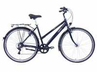 HAWK Bikes Cityrad CITYTREK EASY BLUE LADY, 7 Gang Shimano Tourney Schaltwerk,