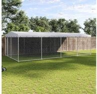 vidaXL Hundezwinger vidaXL Outdoor-Hundezwinger mit &Uuml;berdachung 7,6x3,8x2,3 m