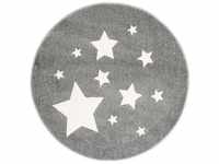 ScandicLiving Teppich Sterne silbergrau rund Ø (ø 133 cm)
