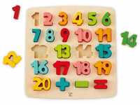 Hape Steckpuzzle Puzzle mit Zahlen und Rechnensymbolen, 23 Puzzleteile, FSC®-