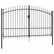 vidaXL Gartentor Zauntor Woerden Doppelt&uuml;r mit Dornenaufsatz 299,5 x 249,5 cm