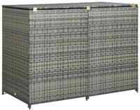 vidaXL Gartenhaus M&uuml;lltonnenbox f&uuml;r 2 Tonnen Poly Rattan Anthrazit...