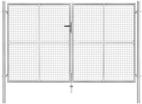 vidaXL Gartentor, Gartentor Verzinkter Stahl 306 x 200 cm Silbern
