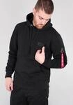 Kapuzensweatshirt ALPHA INDUSTRIES, Damen, Gr. L, schwarz, angeraute Sweatware,