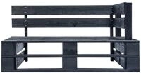 vidaXL Gartenbank, Outdoor-Eckbank Paletten Holz Schwarz