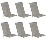 Beautissu Hochlehnerauflage 6er Set Gartenstuhlauflage Loft HL Hellgrau, 120x50x6cm,