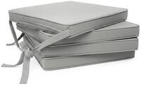 Beautissu Stuhlkissen 4er Set Loft SK Stuhlkissen Grau, 45x40x5cm, Stuhlpolster mit