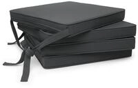 Beautissu Stuhlkissen 4er Set Loft SK Stuhlkissen Anthrazit, 45x40x5 cm, Stuhlpolster