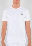 Rundhalsshirt ALPHA INDUSTRIES "Backprint T", Herren, Gr. M, wei&szlig;, Single Jersey,