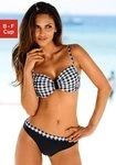 LASCANA B&uuml;gel-Bikini im schwarz-wei&szlig;en Karodruck