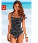 LASCANA Badeanzug im P&uuml;nktchen-Design mit Shaping-Effekt schwarz 36