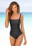 LASCANA Badeanzug mit Raffungen und Shaping-Effekt schwarz 46