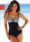 LASCANA Badeanzug mit schwarz-wei&szlig;en Kontrastdetails und Shaping-Effekt