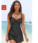 LASCANA Badekleid mit modischen Raffungen und Shaping-Effekt schwarz 44