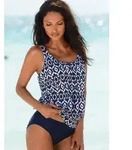 LASCANA Oversize-Tankini im trendigen Ethno-Design blau 54
